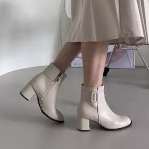 가을 힐 여성부츠 발목 미들부츠 발목부츠 로우힐