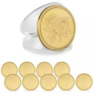 호환  유행 10PCS 조각 공백 황동 동전 공백 금속 조각 동전 40mm 아크릴 보호 상자