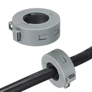 MECCANIITY 클립온 페라이트 링 코어 23mm 오디오 케이블용 USB 케이블 억제 그레이 EMI RFI 비드 감소를