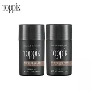 TOPPIK 토픽 흑채 증모제 중간갈색 12g x 2개 헤어쿠션 새치커버 천연케라틴