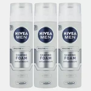 니베아 면도크림 센서티브 쉐이빙폼 200ml 3개