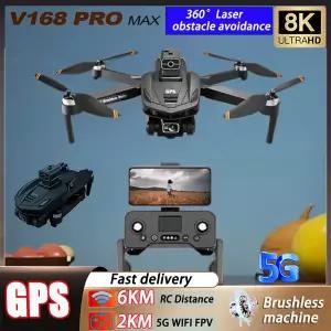호환  2024 V168 MAX PRO 드론 8K HD 카메라 5G 와이파이 FPV 블리스 RC 쿼드콥터 장애 회피 항공 GPS 반환