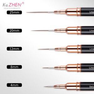 종이실 네일 아트 브러시 라이너 DIY 드로잉 페인팅 플라워 라인 스트라이프 펜 4mm 25mm 금속 핸들 커버 포함