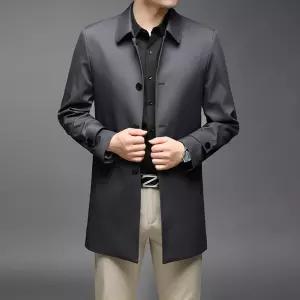 하프 롱 캐주얼 코트 사이즈 슬리브 트렌치 오버 카라 중장기 긴팔 오버사이즈 봄가을 남자코트 터틀넥 원