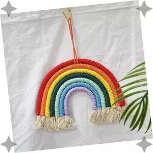 무지개 모빌 대형 마크라메 아이방 감성 벽장식 소품 촬영 배경 인테리어 레인보우 컬러 프린지