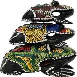 월드 퍼커션 USA 핸드 페인팅 나무 개구리 기로 라스프 3종 세트 - 악기 톤 블록 FRX3P1