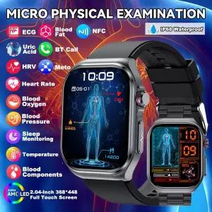 호환  LIGE ECG  PPG 스마트 시계 마이크로 신체 검사 혈액 지질 요산 NFC 블루투스 통화 건강 Smartwatch