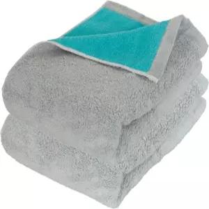 목욕 타월 이마바리 두꺼운 라지 사이즈 2종 세트 일본산 70 x 130 cm 100 면 리버서블 (페이스 회색