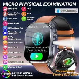 호환  LIGE ECGPPG 스마트워치 공용 미세 신체 검사 요산 체지방 혈압 오관 건강 시계 BT 통화 팔찌