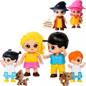 FUNERICA 인형의 집 가족 피규어 반려동물 ？ 포즈 가능한 인형 세트 미니어처 사람들 - 1 12 및 24 나무