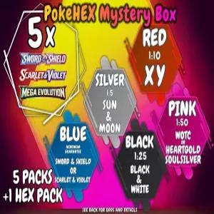 포케헥스 미스터리 박스 - 프리미엄 트레이딩 카드 부스터 팩 소드 앤 쉴드 스칼렛 바이올렛 또는 메가