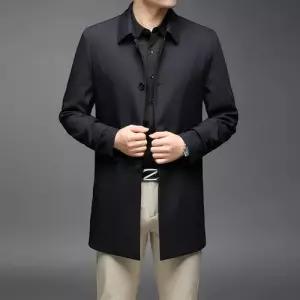 남자 하프 롱 캐주얼 봄가을 중장기 오버 슬리브 코트 트렌치 긴팔 사이즈 오버사이즈 카라 터틀넥 단정한