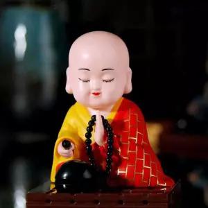 노호혼 동자승 목탁 소리 인형 장식품 인테리어 소품 차량용품선물 불교악세사리 불교선물 식당개업선물