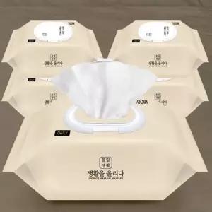 데일리 물티슈 피톤치드향 엠보싱 100매10팩 아기물티슈 두꺼운물티슈 천연물티슈