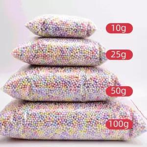 호환  50g 포장 마카롱 거품 공 깜짝 선 상자 DIY 장식 작성 스티로폼 입자 유성