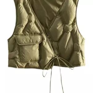 조끼 숏패딩 봄 V넥 루즈핏 경량패딩 가을 트 누비