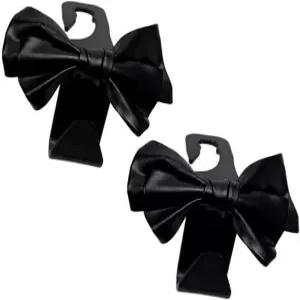 아이스폰드 2PCS 카시트 후크 지갑 가방용 귀여운 활 모양의 자동차 헤드레스트 가죽 사랑스러운 매듭