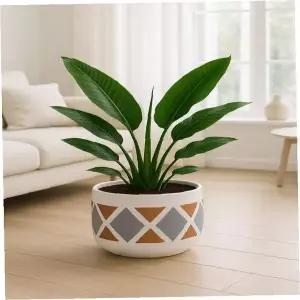 시멘트 크로스 패턴 화분 받침 포함 관엽 식물 거실 베란다 창가 장식용