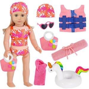 ebuddy 45.7cm(18인치) 인형 의류 및 수트 없음) (인형 테마 - 액세서리 다이빙 플레이세트 해변