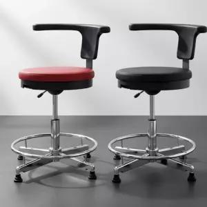 진찰제도용고정원형의자 병원플라스틱허리편한 등받이 진료실간이미니바퀴 진료 카운터 이동작업 보조 진료