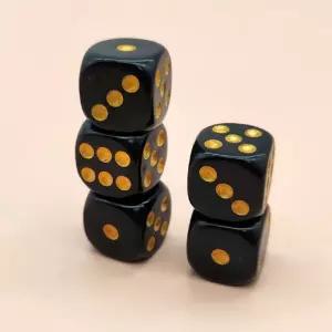 보드게임 블랙 골드 6면체 주사위 낱개 게임소품 보드게임용품 수집용 장식용