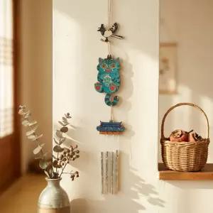 케이팝 전통 호랑이와 까치 우드 풍경 어린이집 설날 만들기 기와집 풍경종 초등 키트 미술활동