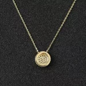 [셀러에이드]여성용 큐빅 원형 팬던트 골드도금 은목걸이