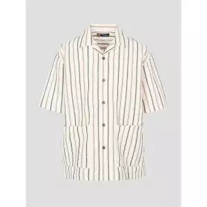 빈폴 남방 리넨 혼방 스트라이프 반소매 셔츠 아이보리 (BC5465C270)