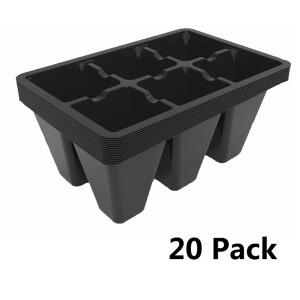 6셀 씨앗 스타터 트레이 20 팩 플라스틱 묘목 발아 식물 꽃 냄비 홈 가든 도구