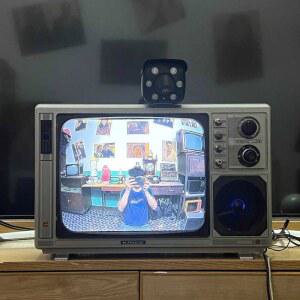 TV 송출 카메라세트 14인치 옛날 카메라 레트로 오브제 티비 촬영 14인치TV 포토존