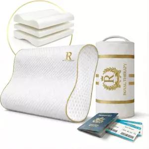 로얄 테라피 여행용 메모리 폼 경추 베개 - 목과 어깨 을 위한 윤곽