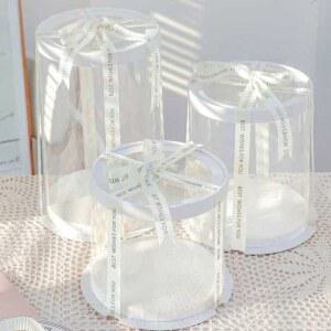 원형 투명 케이크 박스 떡 케 케익 생일 50개 용기 포장 상자