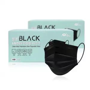 셀온 KF94마스크 MB필터 KF94 블랙 일회용마스크 50매자체공장 ALL 국산원자재 마스크