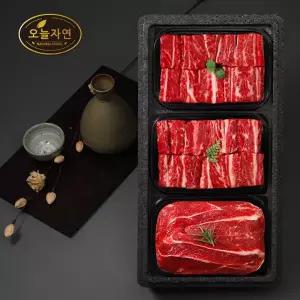 [오늘자연][냉동/냉장][오늘자연] 청정한우 냉동갈비 명품정육세트 1호 (찜갈비800g2+사태600g) / 총 2.2Kg
