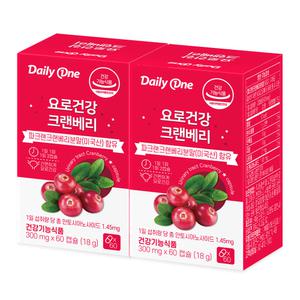 데일리원 요로건강 크랜베리 300mg X 60캡슐 2통