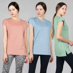 [조이할리]여성 엘리 반팔 요가복 티셔츠 루즈핏 상의 롱티 빅사이즈 커버업 운동복(55-88이상)