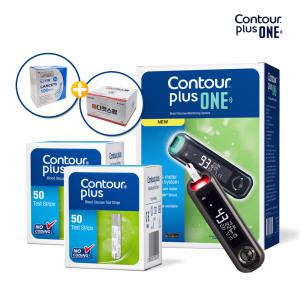 컨투어플러스원 혈당측정기+시험지100+침105+솜100세트