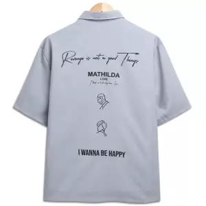 [탑보이][탑보이] 라인레옹 오버핏 반팔셔츠 (IN058)