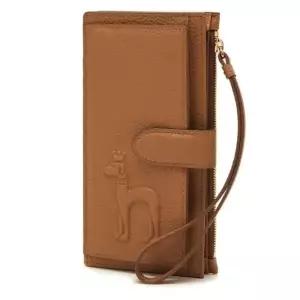 [롯데백화점]헤지스ACC HIHO3E253W2 [MIGHTY] 브라운 가죽 엠보 퍼피 스트랩 장지갑