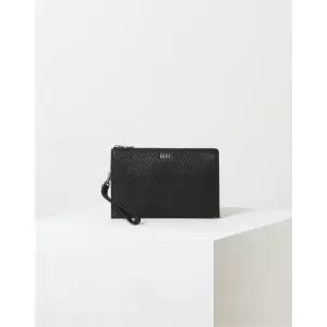 [롯데백화점]닥스 액세서리 블랙 체크배색 소가죽 클러치백DBBA2E305