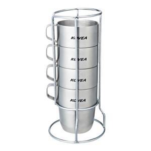 코베아 스텐레스 더블 머그컵 세트3 / 주방세트 / 수납거치대포함