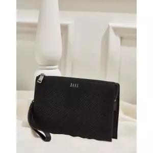 [롯데백화점]닥스 액세서리 [GREAT HOUSE CHECK] 블랙 체크배색 소가죽 클러치백 DBBA2F305BK