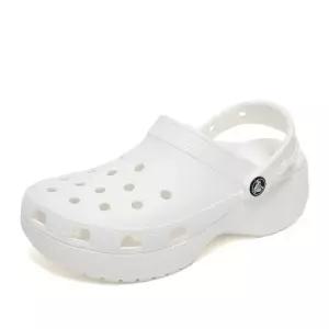 크록스 클래식 플랫폼 클로그 슬리퍼 화이트 206750-100