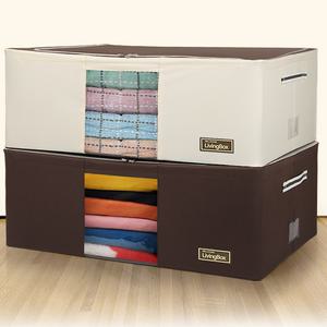 벨라홈 대용량 리빙박스 105L 이불 공간박스 수납 옷 정리 투명창 대형 팬트리 보관 패브릭