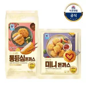 [대림냉동] 더 바삭한 통등심돈까스 420g x1개 +한입쏙 미니돈까스 420g x1개