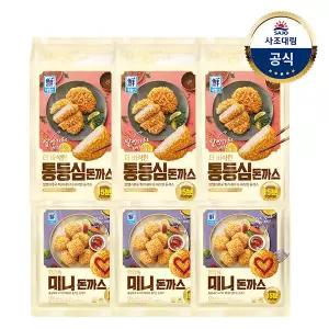 [대림냉동] 한입쏙 미니돈까스 420g x3개+통등심돈까스 420g x3개