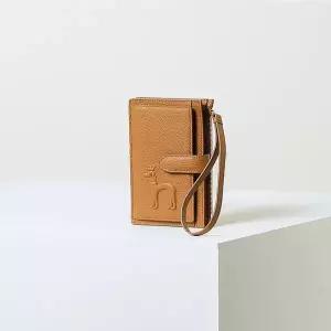 헤지스 핸드백 (HIHO3E253W2) [MIGHTY] 브라운 가죽 엠보 퍼피 스트랩 장지갑 HIHO3E253