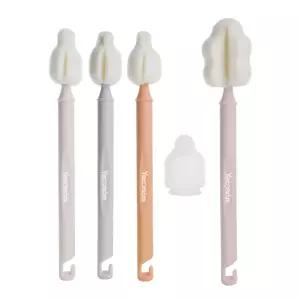예꼬맘 롱핸들 젖병솔3P+와이드솔1P+먼지캡1P 아기 젖병 세척솔 신생아 유아 젖꼭지솔 텀블러 물병