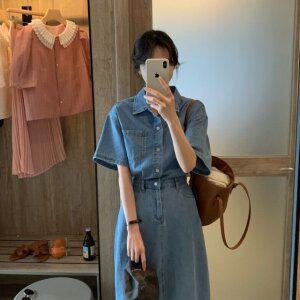 올인 데님 원피스 청셔츠 롱원피스 TS484