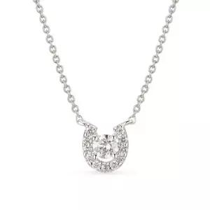 14k 말굽 랩 다이아몬드 1부 목걸이